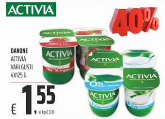 Coop Activia Danone vari gusti 4x125 g offerta
