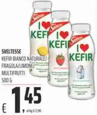 Coop Sveltesse Kefir Bianco Naturale/Fragola/Limone/Multifrutti 500 g offerta