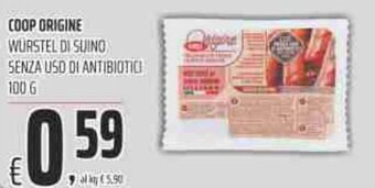 Coop Coop Origine Würstel di Suino 100 g offerta