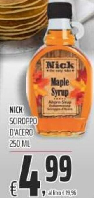 Coop Nick Sciroppo D'Acero 250 ml offerta