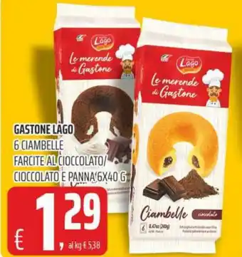 Coop Gastone Lago 6 Ciambelle Farcite al Cioccolato / Cioccolato e Panna 6x40 g offerta
