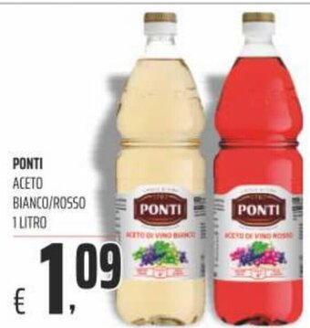 Coop Ponti Aceto Bianco/Rosso 1 litro offerta