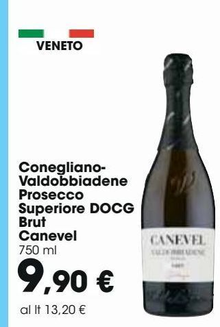 Conegliano-valdobbiadene prosecco superiore docg brut canevel