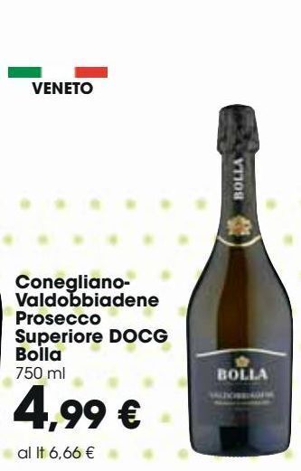 Coneglliano-valdobbiadene prosecco superiore docg bolla