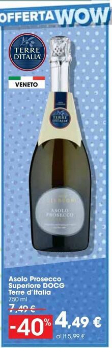Carrefour Iper Asolo prosecco superiore docg terre d'italia offerta