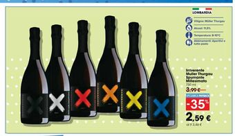 Carrefour Iper Irriverente muller thurgau spumante millesimato offerta
