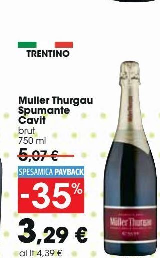 Carrefour Iper Muller thurgau spumante cavit offerta