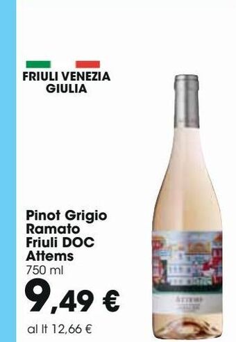 Carrefour Iper Pinot grigio ramato friuli doc attems offerta