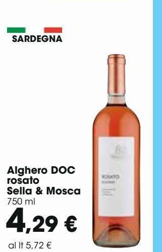 Carrefour Iper Alghero doc rosato sella & mosca offerta