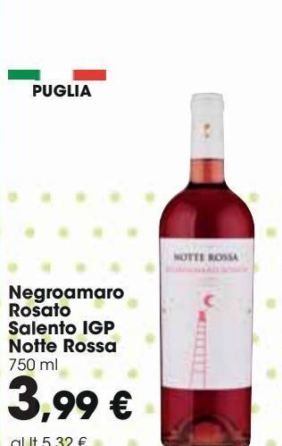 Carrefour Iper Negroamaro rosato salento igp notte rossa offerta