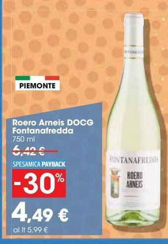 Carrefour Iper Roero arneis docg fontanafredda offerta