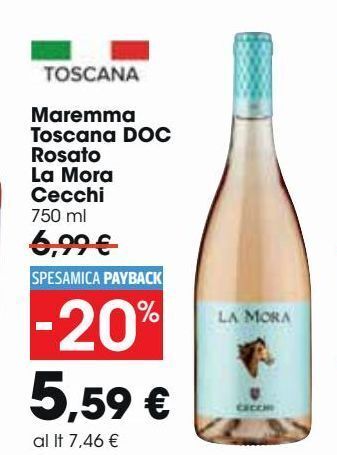 Carrefour Market Maremma toscana doc rosato la mora cecchi offerta