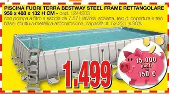Mondo Brico Piscina fuori terra bestway steel frame rettangolare 956 x 488 x 132 h cm offerta