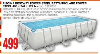 Piscina bestway power steel rettangolare power steel 488 x 244 x 122 h