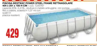 Piscina bestway power steel frame rettangolare 404 x 201 x 100 h cm