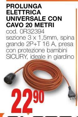 Prolunga elettrica universale con cavo 20 metri