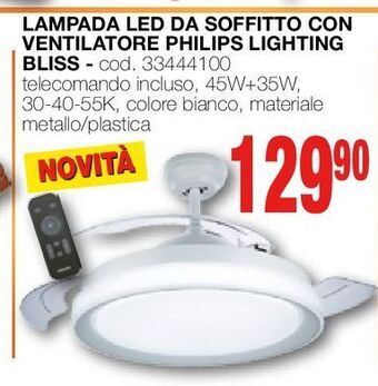 Mondo Brico Lampada led da soffitto con ventilatore philips lighting bliss offerta