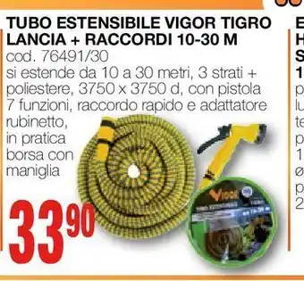Tubo estensibile vigor tigro lancia + raccordi 10-30 m