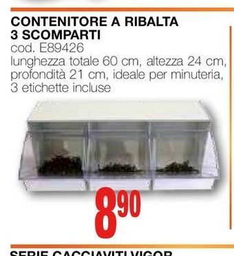 Mondo Brico Contenitore a ribalta 3 scomparti offerta