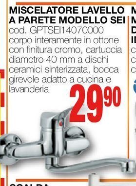 Mondo Brico Miscelatore lavello a parete modello sei offerta