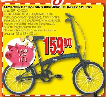 Microbike 20 folding pieghevole unisex adulto