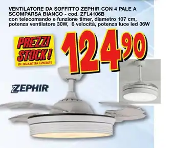 Mondo Brico Ventilatore da soffitto zephir offerta