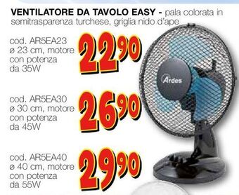 Mondo Brico Ventilatore da tavolo easy offerta