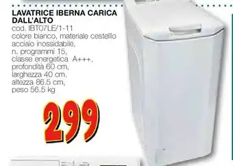 Mondo Brico Lavatrice iberna carica dall'alto offerta