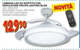 Lampada led da soffitto con ventilatore philips lighting bliss