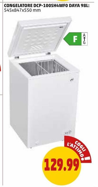 PENNY Congelatore dcp-100sh4wf0 daya 98l offerta