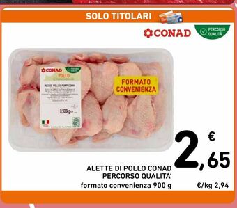 Spazio Conad Alette di pollo conad percorso qualità 900g offerta