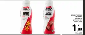 Spazio Conad Drink proteici milk pro con 35g di proteine, vari gusti 350g offerta