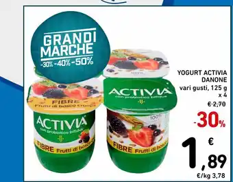 Spazio Conad Yogurt activia danone vari gusti 125g x4 offerta