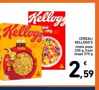 Spazio Conad Cereali kellogg's miele pops, froot loops offerta