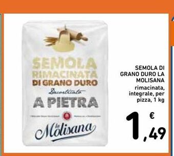 Semola di grano duro la molisana rimacinata, integrale, per pizza 1 kg