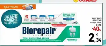 Spazio Conad Dentifricio biorepair vari tipi 75 ml offerta