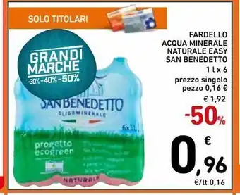 Spazio Conad Fardello acqua minerale naturale easy san benedetto 1 l x6 offerta