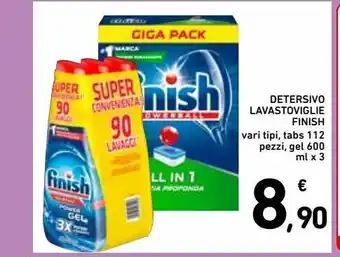 Spazio Conad Detersivo finish lavastoviglie vari tipi, tabs 112 pz, gel 600 mlx3 offerta
