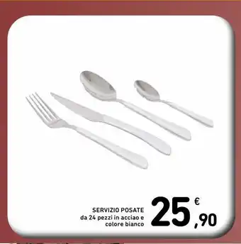 Spazio Conad Servizio posate da 24 pz in acciaio e colore bianco offerta