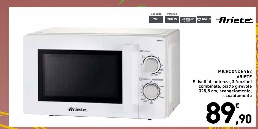 Microonde 952 ariete offerta di Spazio Conad