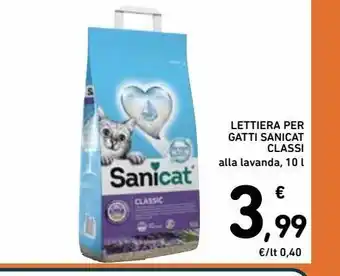 Spazio Conad Lettiera per gatti sanicat classi alla lavanda 10 l offerta