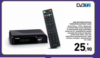 Mini decoder digitale terrestre autovox 10220