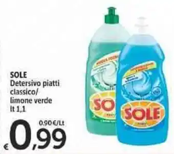 Carrefour Market Sole Detersivo Piatti classico/limone verde 1,1lt offerta