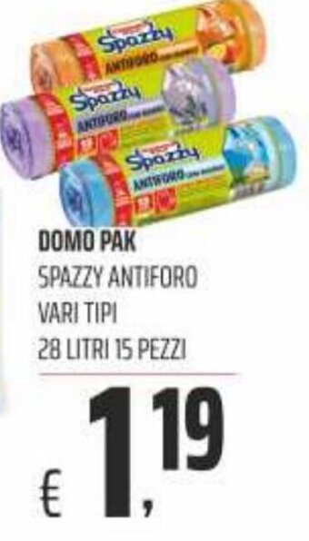Coop Domo Pak Spazzy Antiforo vari tipi 28 litri 15 pezzi offerta