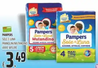 Coop Pampers Sole E Luna Pannolini/Mutandino vari misure offerta
