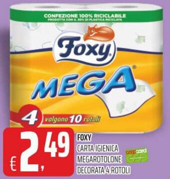 Coop Foxy Carta Igienica Megarotolone Decorata 4 rotoli offerta