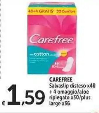 Carefree Salvaslip Disteso x 40 + 4 Omaggio