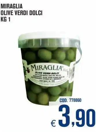 Adhoc Miraglia olive verdi dolci kg 1 offerta