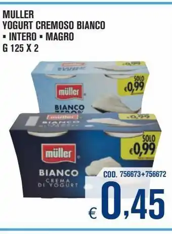 Muller yogurt cremoso bianco intero / magro g125x2