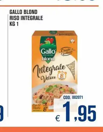 Riso integrale gallo blond kg 1